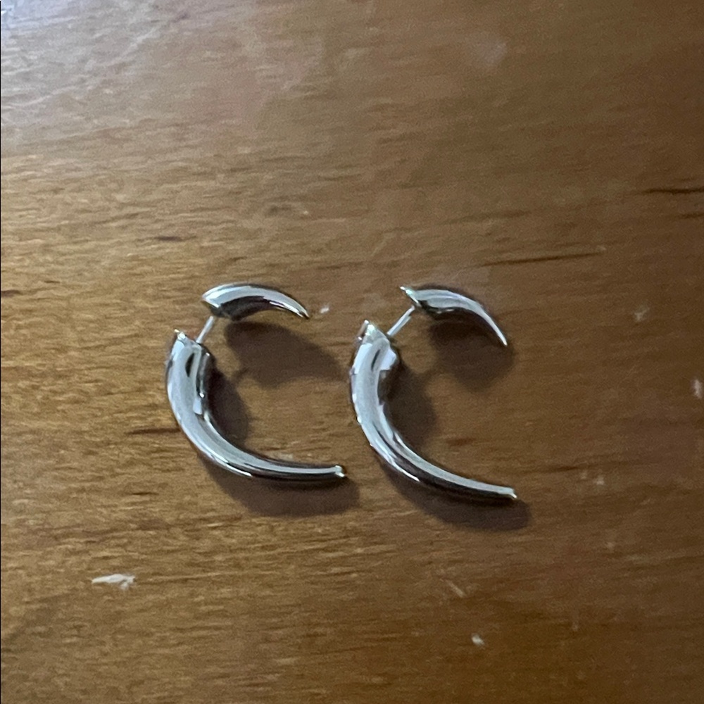 Silver Crescent Moon Earrings